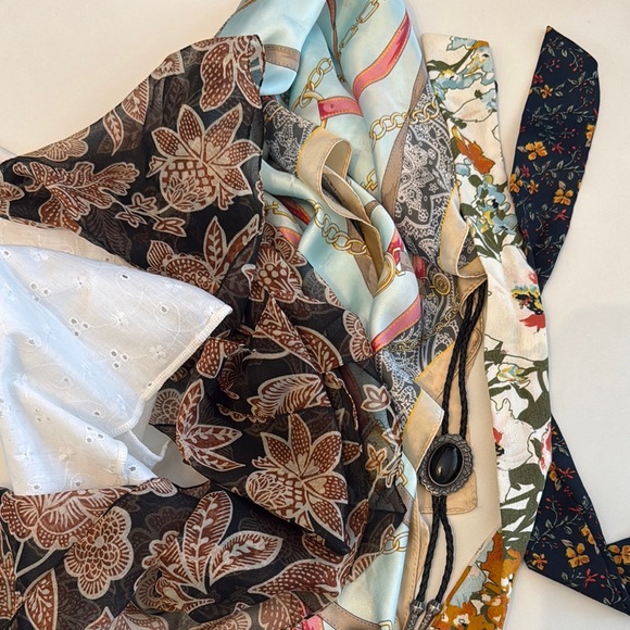Accessories - Assorted Patterned Scarves and Handkerchief Collection